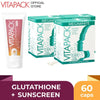VITAPACK Megawhite Whitening Glutathione Gluta Whitening Capsules Supplement Set of 3 Boxes (60 caps) and Vitapack Whitening UV Sunscreen