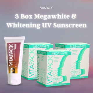 3 Box Megawhite and Whitening UV Sunscreen